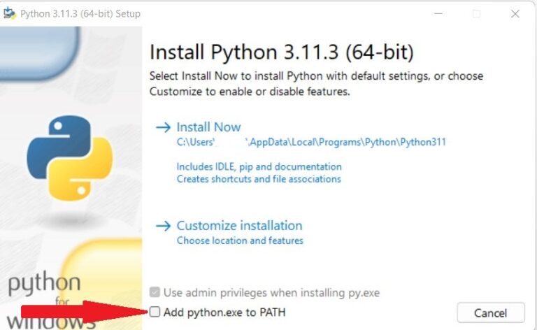 l'installation de Python